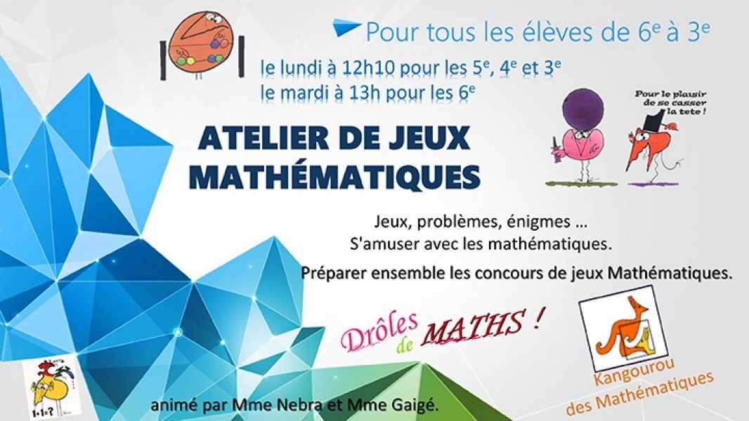 Atelier jeux mathématiques